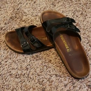 Birkenstock patent black sandals